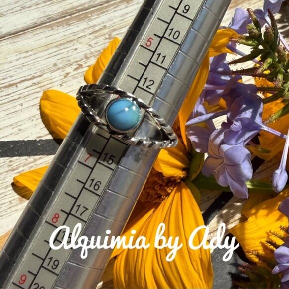 Evil's eye shape turquoise ring - Picture 2 of 2